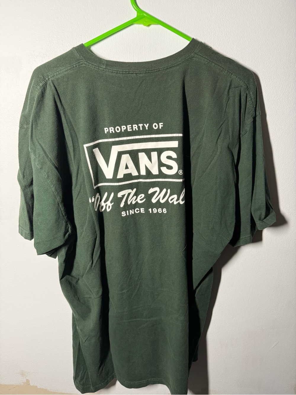 Vans Men's Dark Green 'Off The Wall' Logo Tee - Picture 2 of 2